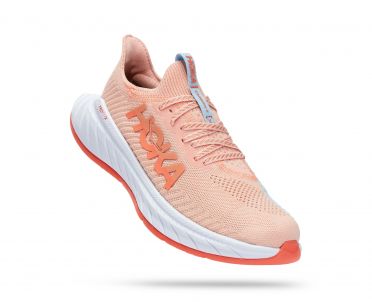 Hoka Carbon X 3 hardloopschoenen roze/blauw dames  