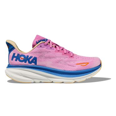 Hoka Clifton 9 hardloopschoenen roze/blauw dames