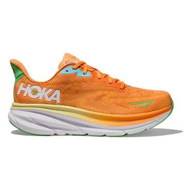 Hoka Clifton 9 wide hardloopschoenen oranje heren 