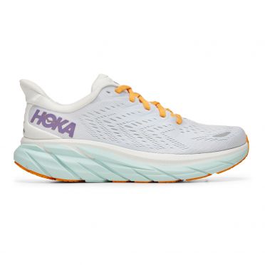 Hoka One One Clifton 8 hardloopschoenen grijs/oranje dames