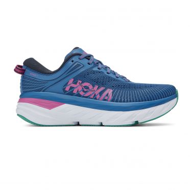 Hoka One One Bondi 7 hardloopschoenen blauw/roze dames