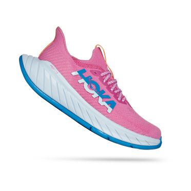 Hoka Carbon X 3 hardloopschoenen roze/wit dames