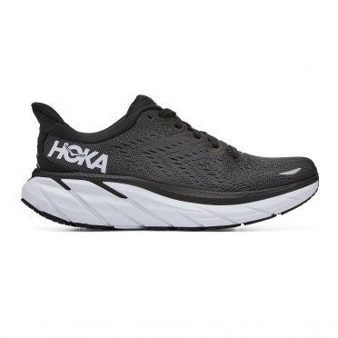 Hoka One One Clifton 8 wide hardloopschoenen zwart/wit dames