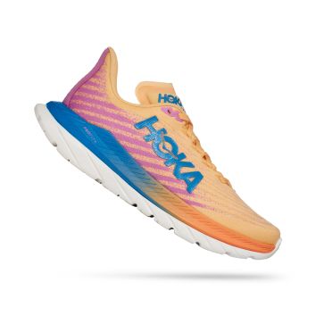 Hoka Mach 5 hardloopschoenen roze/blauw dames 