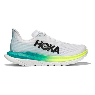 Hoka Mach 5 wide hardloopschoenen wit/groen dames