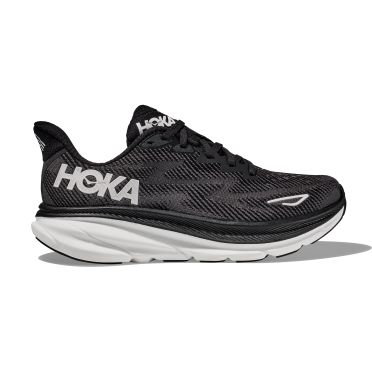 Hoka Clifton 9 wide hardloopschoenen zwart/wit heren 