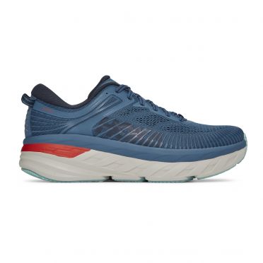 Hoka One One bondi 7 Wide hardloopschoenen blauw heren