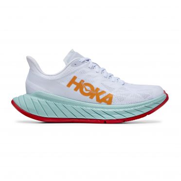 Hoka One One Carbon X 2 hardloopschoenen wit/oranje heren