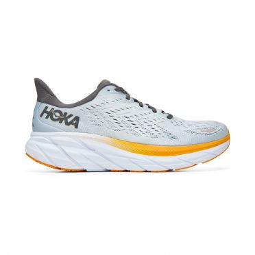 Hoka One One Clifton 8 hardloopschoenen lichtblauw-geel heren
