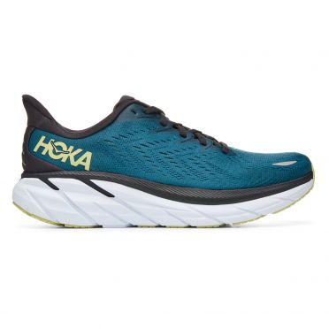 Hoka One One Clifton 8 wide hardloopschoenen blauw-wit heren
