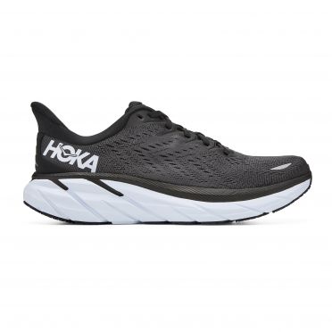 Hoka One One Clifton 8 wide hardloopschoenen zwart/wit heren 