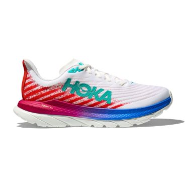 Hoka Mach 5 hardloopschoenen wit/rood heren