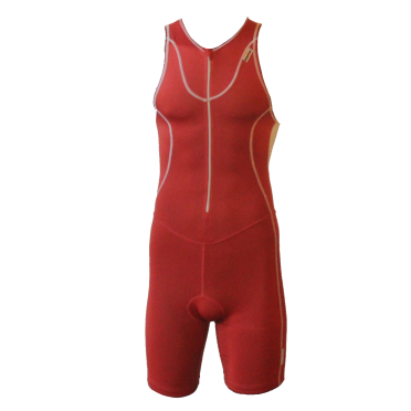 Ironman trisuit front zip mouwloos Speedflo rood/zilver heren