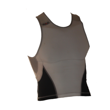 Ironman tri top mouwloos new olympic wit/zwart heren