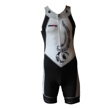 Ironman trisuit front zip mouwloos multisport tattoo wit/zwart/zilver heren