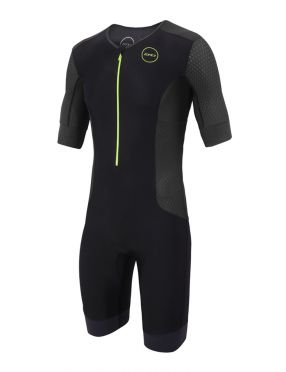 Zone3 Aquaflo plus korte mouw trisuit zwart heren 