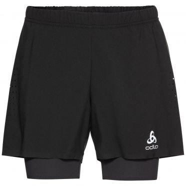 Odlo Zeroweight 5-Inch 2-in-1 hardloopshorts zwart heren 