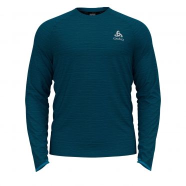 Odlo Run Easy Warm Millennium Element hardloopshirt lange mouw blauw heren 