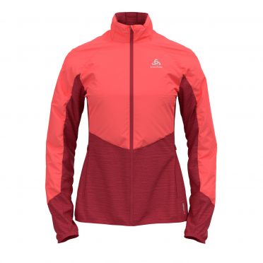 Odlo Run Easy Warm Hybrid hardloopjack roze dames