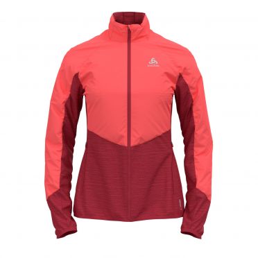 Odlo Run Easy Warm Hybrid hardloopjack roze dames 