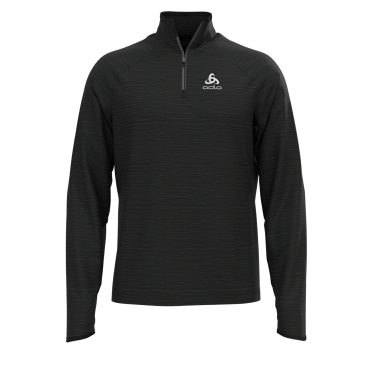 Odlo Run Easy Warm (zip) Millennium Element hardloopshirt lange mouw zwart heren 