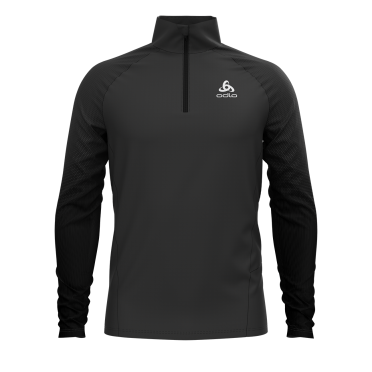 Odlo Zeroweight Ceramiwarm (zip) hardloopshirt lange mouw zwart heren 