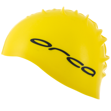 Orca Siliconen badmuts swim cap geel 