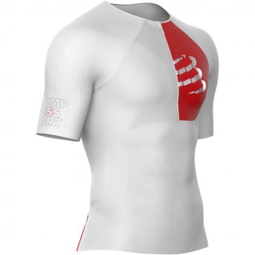 Compressport Postural Aero korte mouw compressie tri top wit heren 