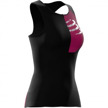 Compressport Postural mouwloos compressie tri top zwart dames 