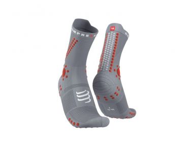 Compressport Pro racing v4.0 trail hardloopsokken grijs 