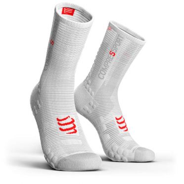 Compressport Pro racing v3.0 hoge fietssokken wit