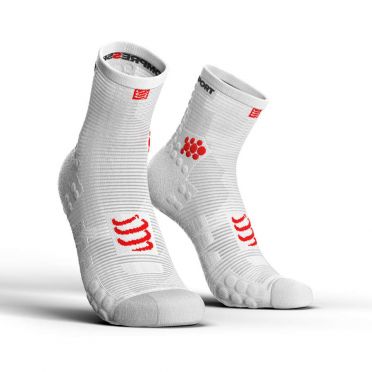 Compressport Pro racing v3.0 hoge hardloopsokken wit
