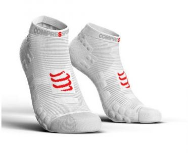 Compressport Pro racing v3.0 lage hardloopsokken wit