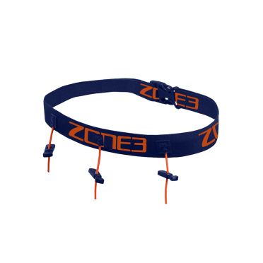 Zone3 Startnummerband met energie gel vakjes blauw/oranje