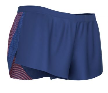 Compressport racing split short blauw heren