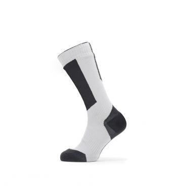 Sealskinz Cold weather mid fietssok met Hydrostop zwart/wit/geel