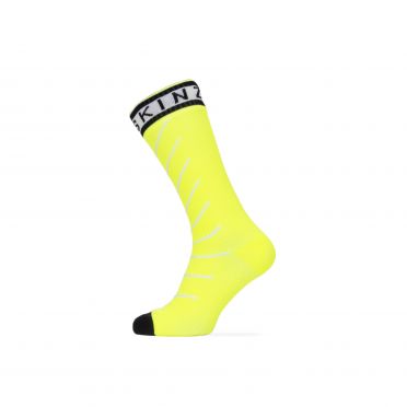 Sealskinz Warm weather mid fietssok met Hydrostop zwart/geel