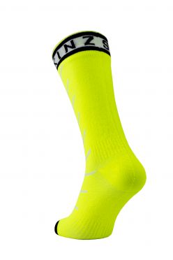 Sealskinz Warm weather mid fietssok met Hydrostop zwart/geel