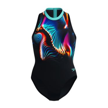 Speedo eco+ print hydrasuit blauw dames 