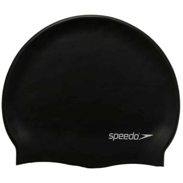 Speedo platte siliconen badmuts zwart p12 