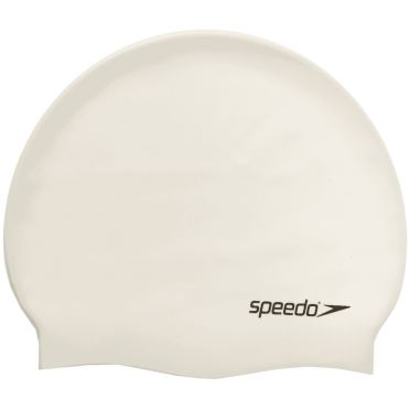 Speedo platte siliconen badmuts wit p12 