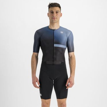 Sportful Bomber suit korte mouw blauw/zwart heren