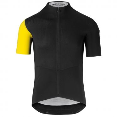 Assos SS.cento evo8 korte mouw fietsshirt zwart/geel heren