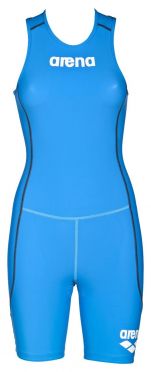 Arena ST rear zip mouwloos trisuit blauw dames 