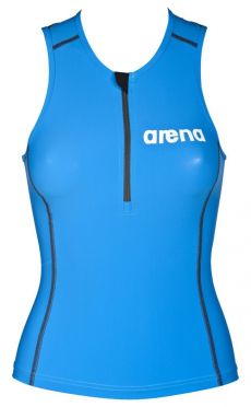 Arena ST mouwloos tri top blauw dames