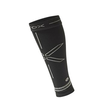 Stox Running Calf sleeves zwart/licht grijs dames 