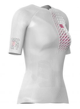 Compressport Trail running postural korte mouw compressieshirt wit dames