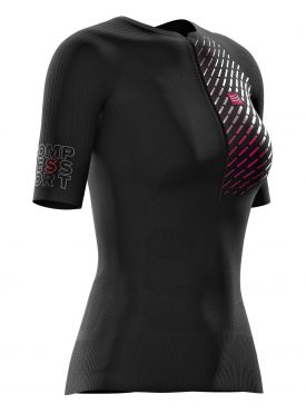 Compressport Trail running postural korte mouw compressieshirt zwart dames