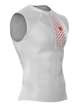 Compressport Trail running postural mouwloos compressieshirt wit heren