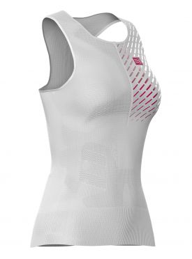 Compressport Trail running postural mouwloos compressieshirt wit dames